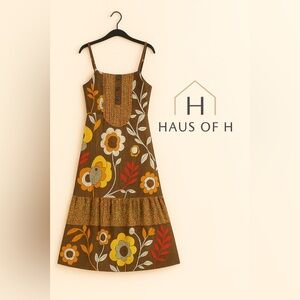 Kenzie Women’s Brown Floral Midi Dress size 4